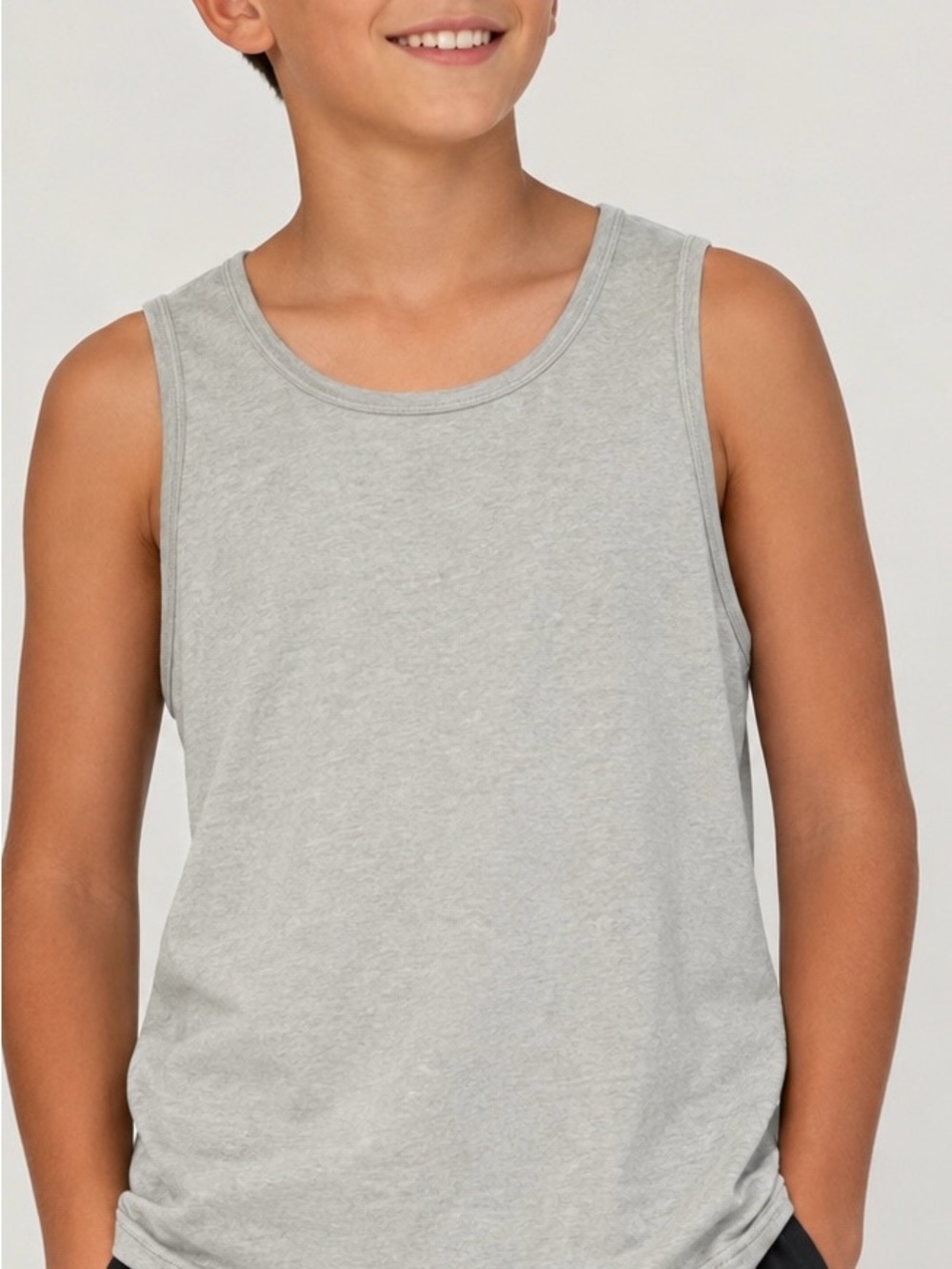 wonder nation Light Grey Tank Top with Orange Tag